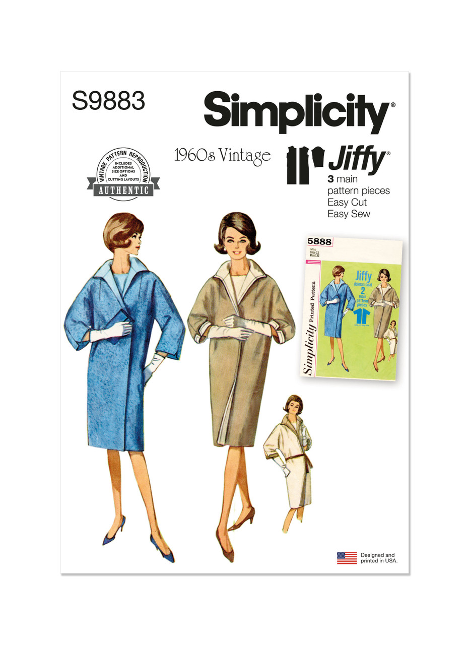 Simplicity S9883 | Misses' Reversible Coat | Front of Envelope