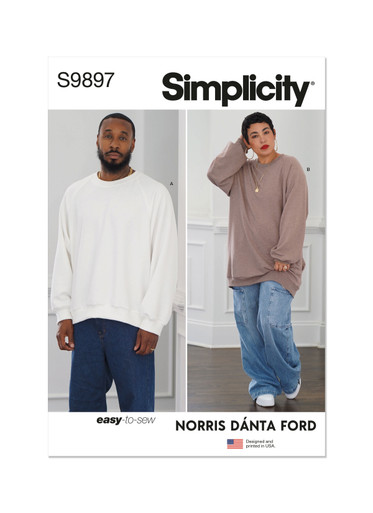 Sewing Patterns For Men Simplicity S3037 Men's Oversized Hoodie