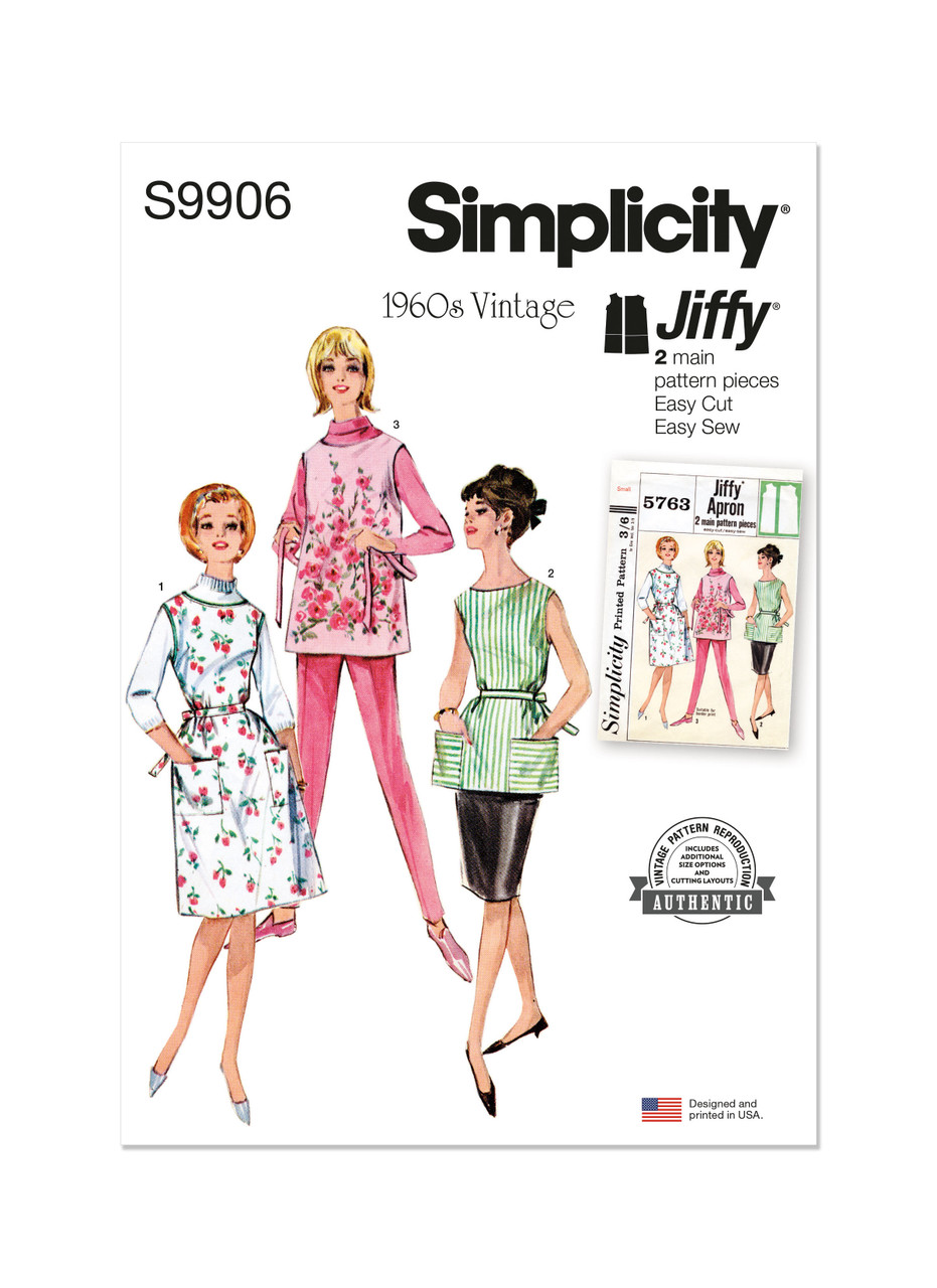 Simplicity S9906 | Misses' Apron in Two Lengths | Front of Envelope