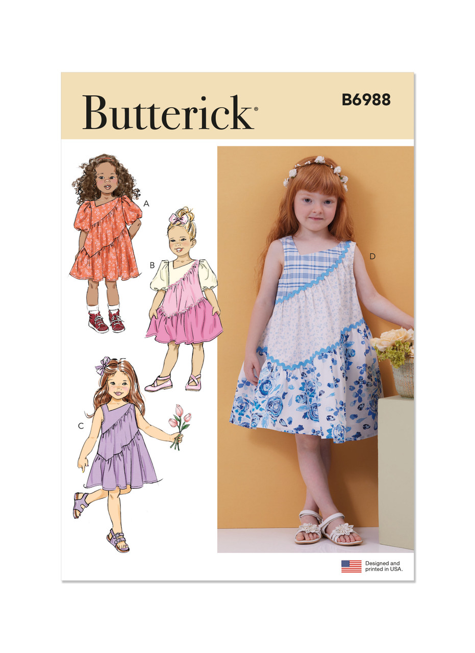Butterick B6988 | Children's Dresses | Front of Envelope