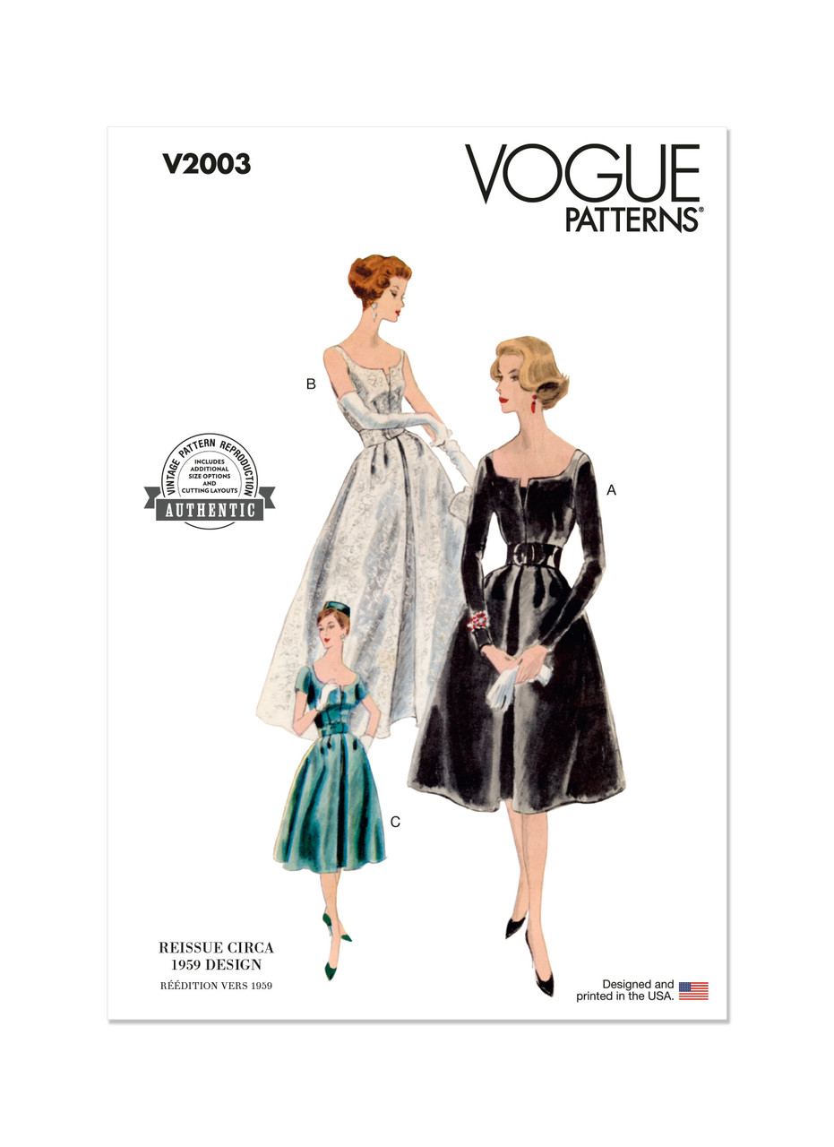 Vogue Patterns V2003 | Misses' Dress and Petticoat | Front of Envelope