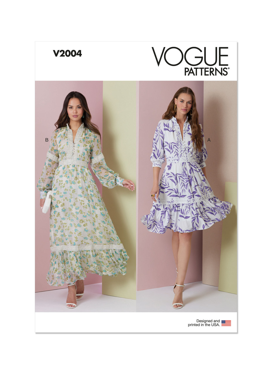 Vogue Patterns V2004 | Misses' Dress in Two Lengths | Front of Envelope