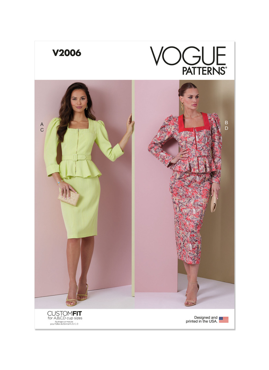 Vogue Patterns V2006 | Misses' Two Piece Dress | Front of Envelope
