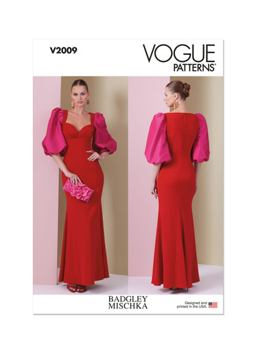 V2009 (PDF) | Misses' Dress by Badgley Mischka | Vogue Patterns