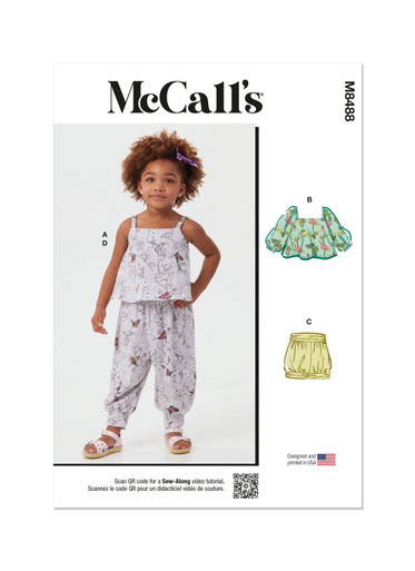 M8488 | Toddlers' Knit Tops, Shorts and Pants | McCall's