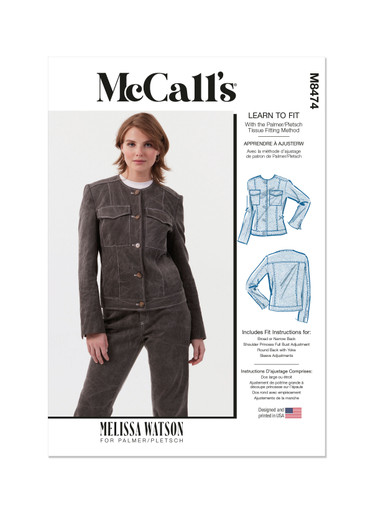 M8474 (PDF) | Misses' Jacket by Melissa Watson | McCall's