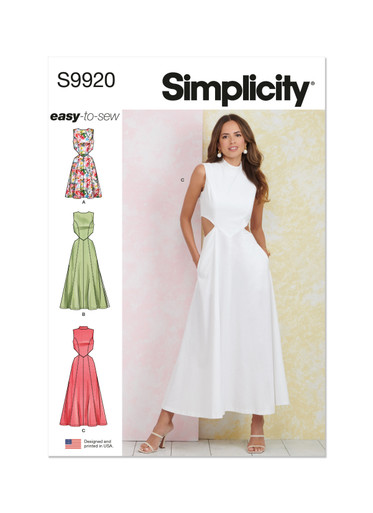 S9920 (PDF) | Misses' Dress with Neckline and Length Variations