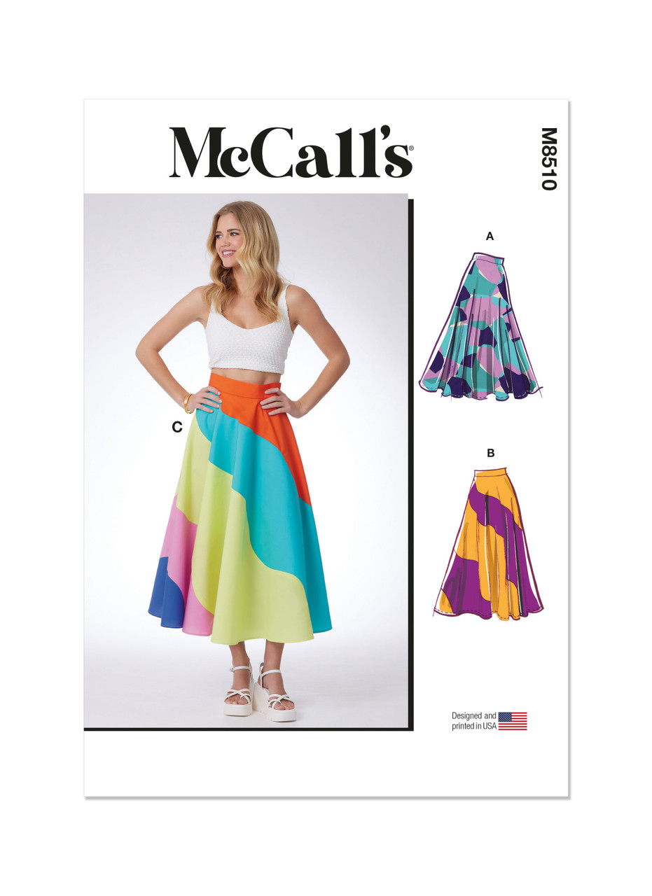McCall's M8510 | McCall's Sewing Pattern Misses' Skirts | Front of Envelope