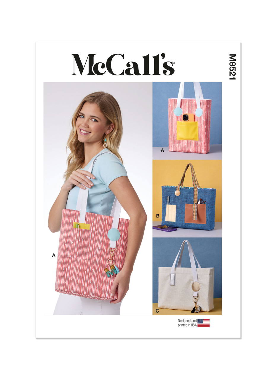 McCall's M8521 | McCall's Sewing Pattern Tote Bags | Front of Envelope