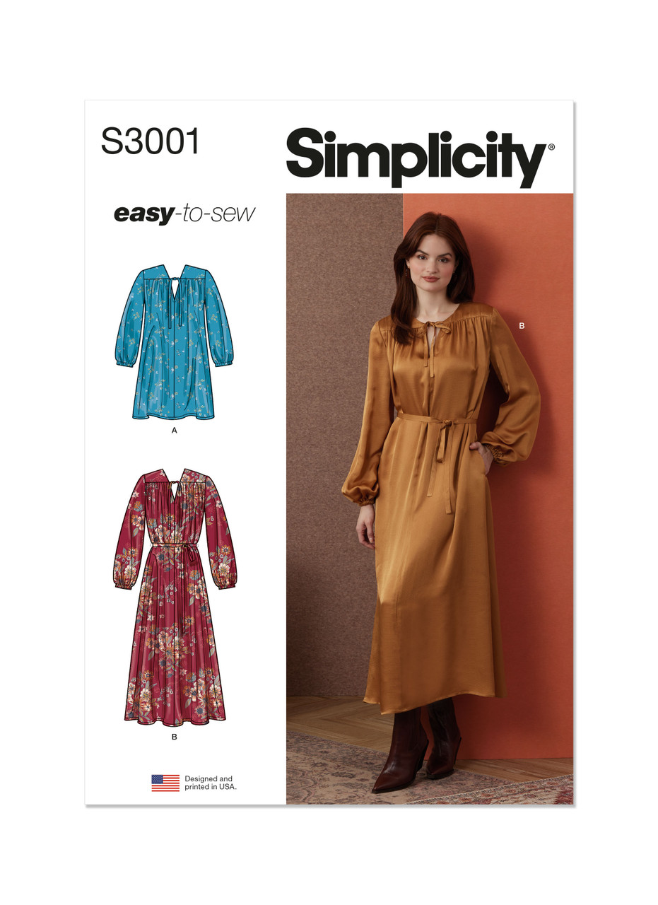 Simplicity S3001 | Simplicity Sewing Pattern Misses' Dresses | Front of Envelope
