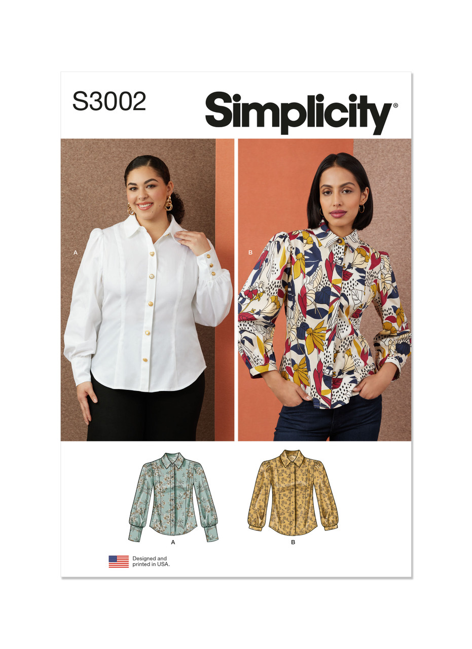 Simplicity S3002 | Simplicity Sewing Pattern Misses' and Women's Blouses | Front of Envelope