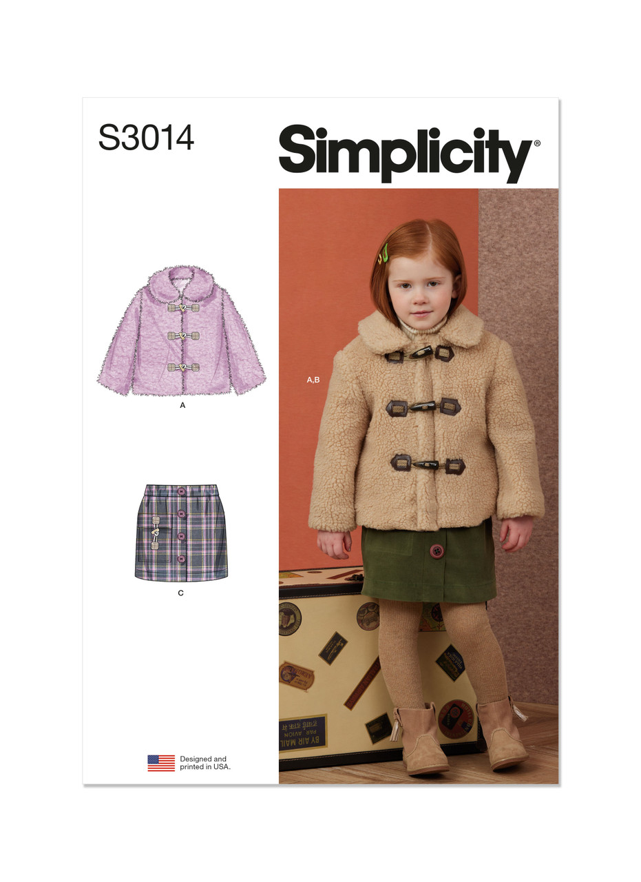 Simplicity S3014 | Simplicity Sewing Pattern Children's Jacket and Skirts | Front of Envelope