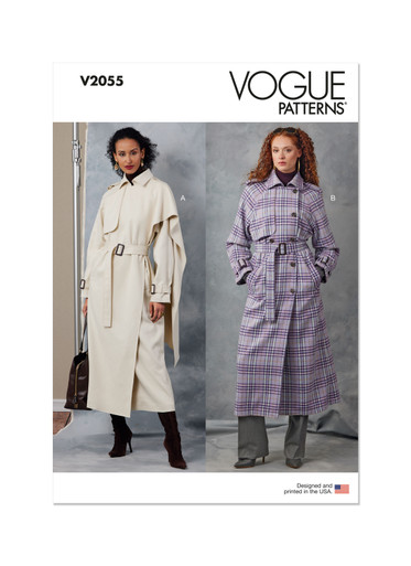 V2055 | Vogue Patterns Misses' Trench Coats and Belt | Vogue Patterns
