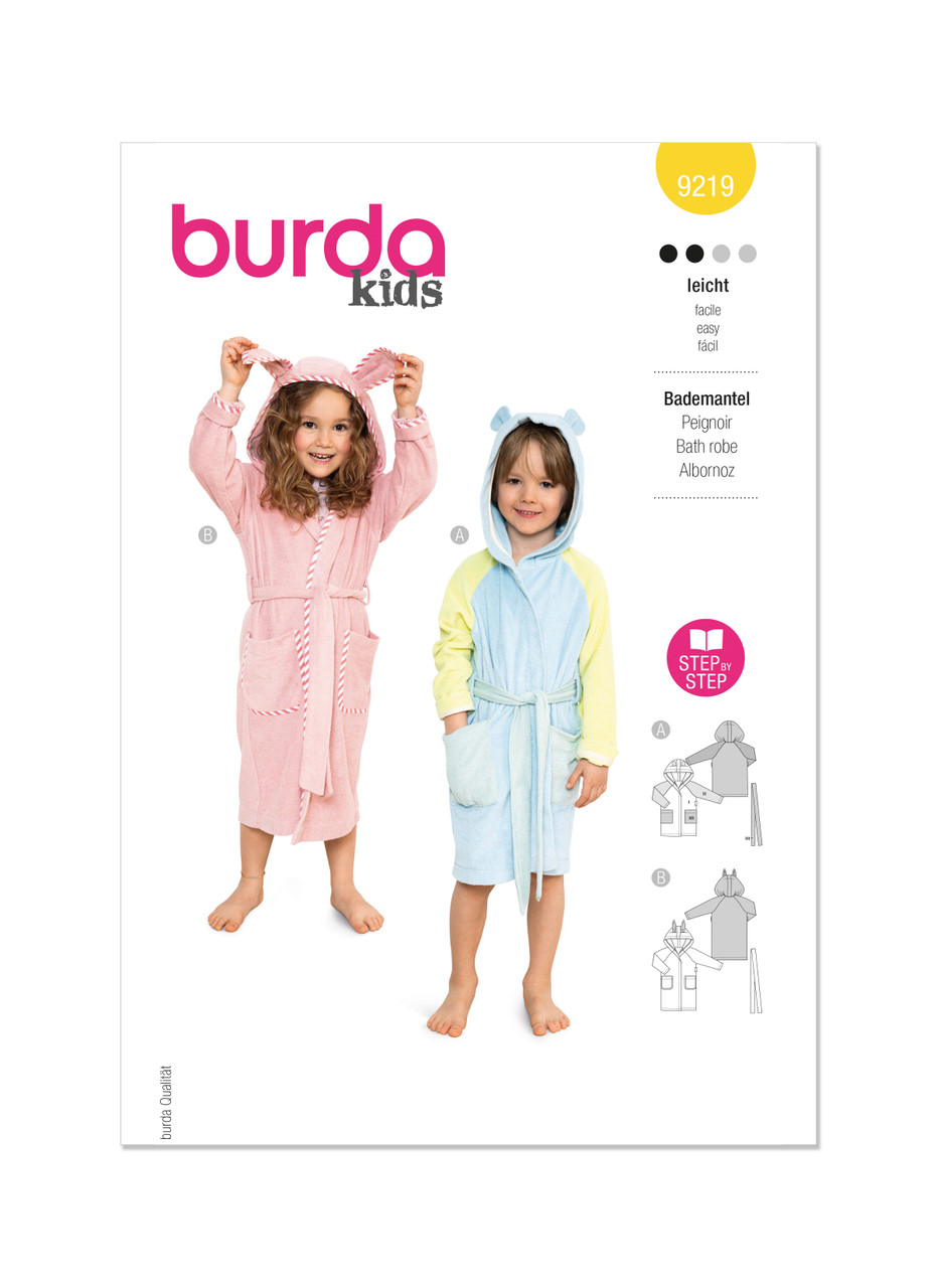 Burda Style BUR9219 | Burda Style Sewing Pattern 9219 Children's Bathrobe | Front of Envelope