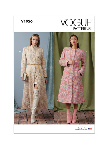 V1926 (PDF) | Misses' Coat in Two Lengths with Collar Variations