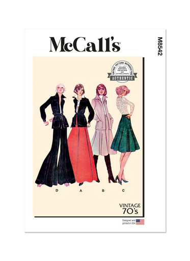 M8542 (PDF) | Misses' Jacket, Skirt and Pants | McCall's