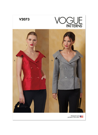 【美品☆高級モデル☆スクイグル柄☆】ヴィヴィアン ウールジャケット V2073 | Misses' Jacket with Sleeve Variations | Vogue Patterns