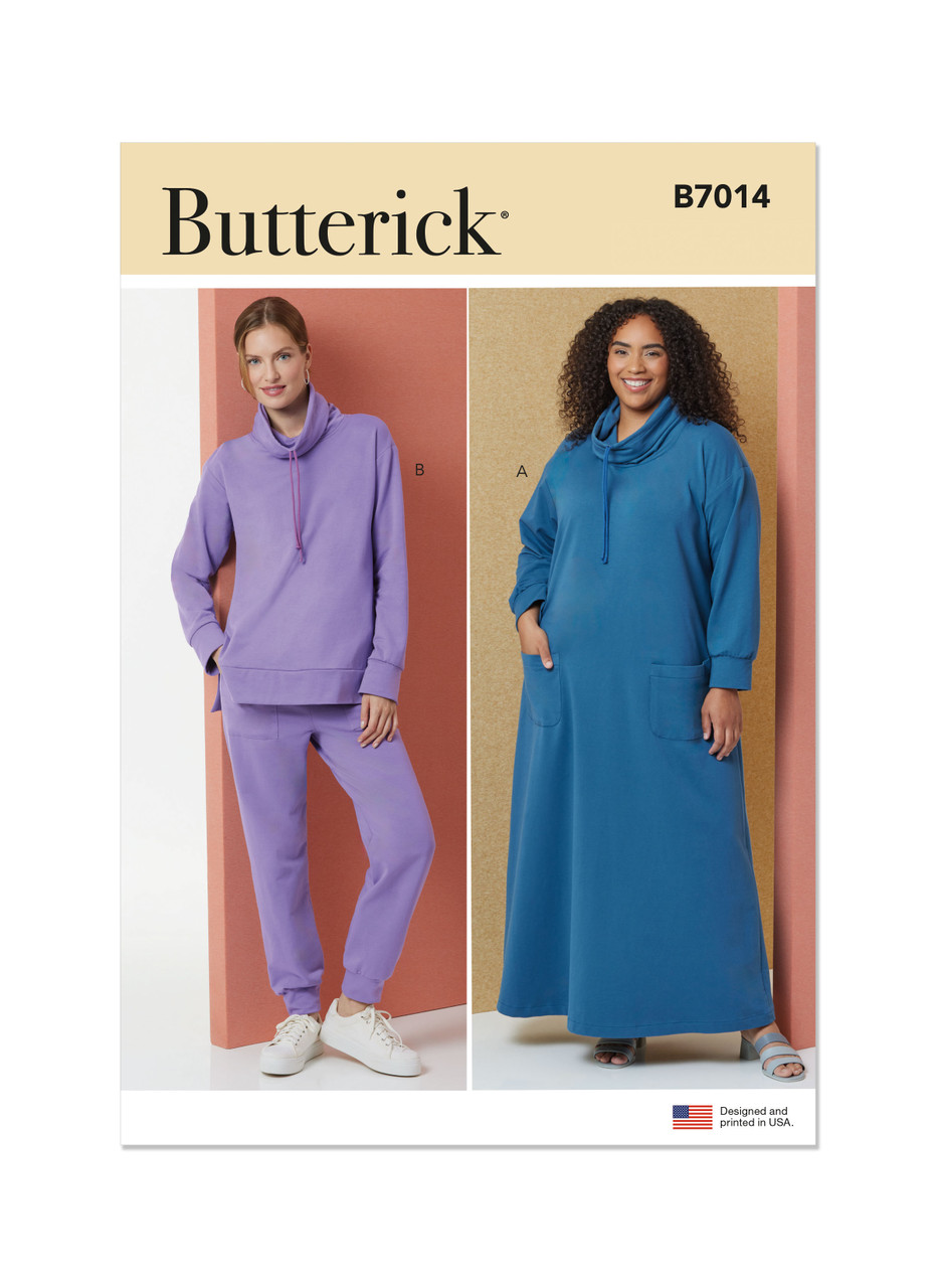Butterick B7014 | Misses' and Women's Lounge Dress, Top and Pants | Front of Envelope