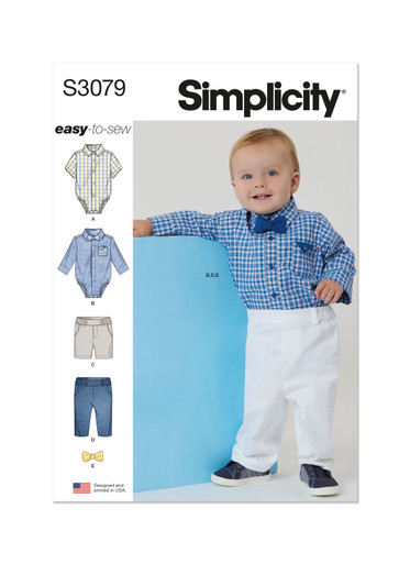 MMSC ♡ S3079 (PDF) | Simplicity Sewing Pattern Babies' Bodysuits, Shorts