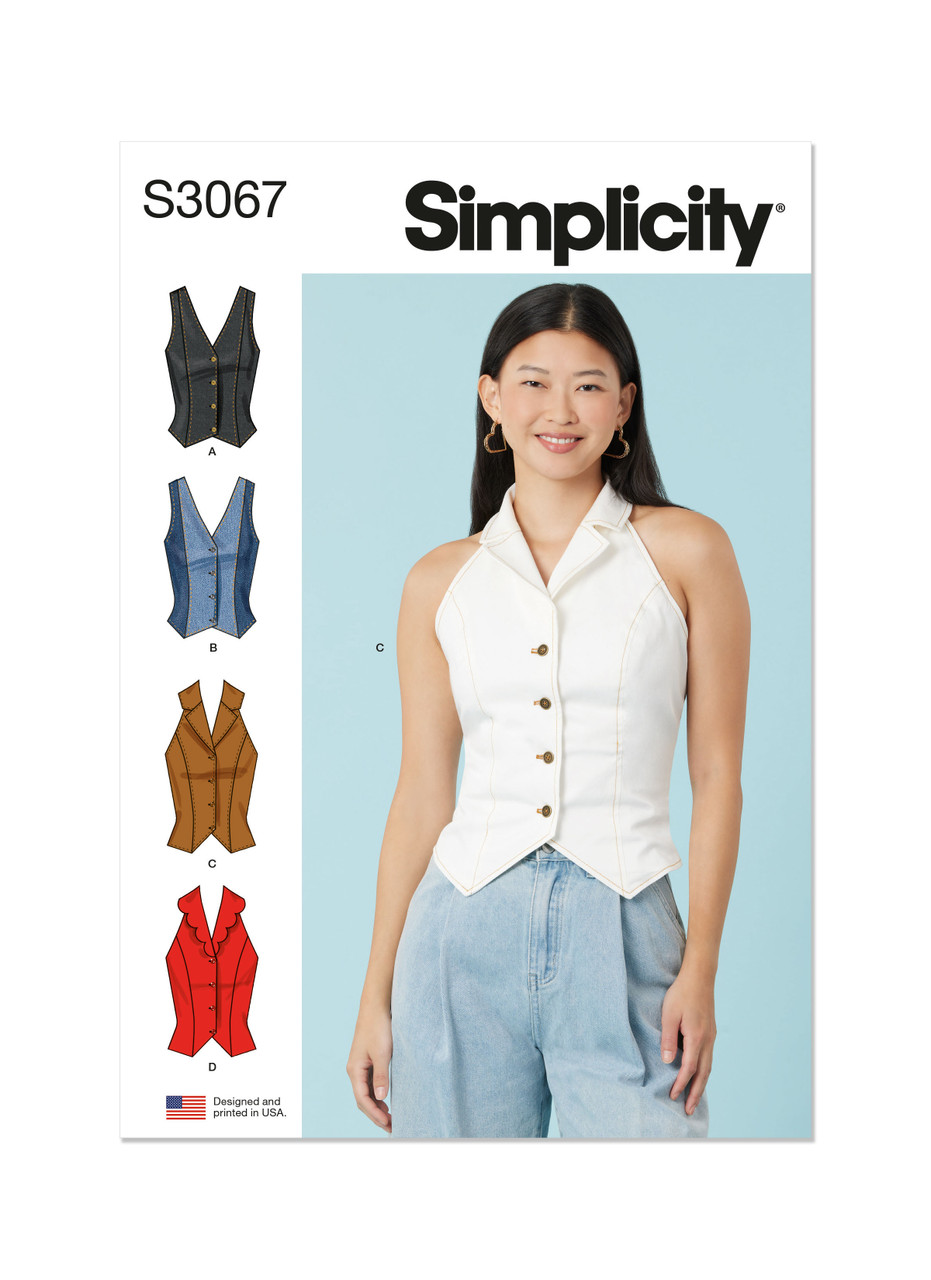 Simplicity S3067 | Simplicity Sewing Pattern Misses' Tops | Front of Envelope