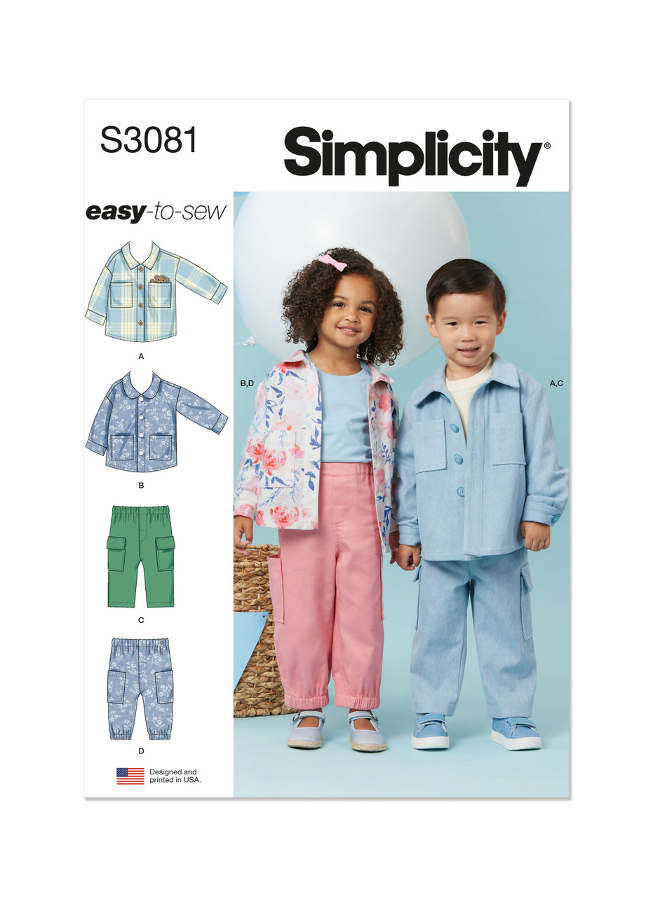Simplicity S3081 | Simplicity Sewing Pattern Toddlers' Jackets and Pants | Front of Envelope