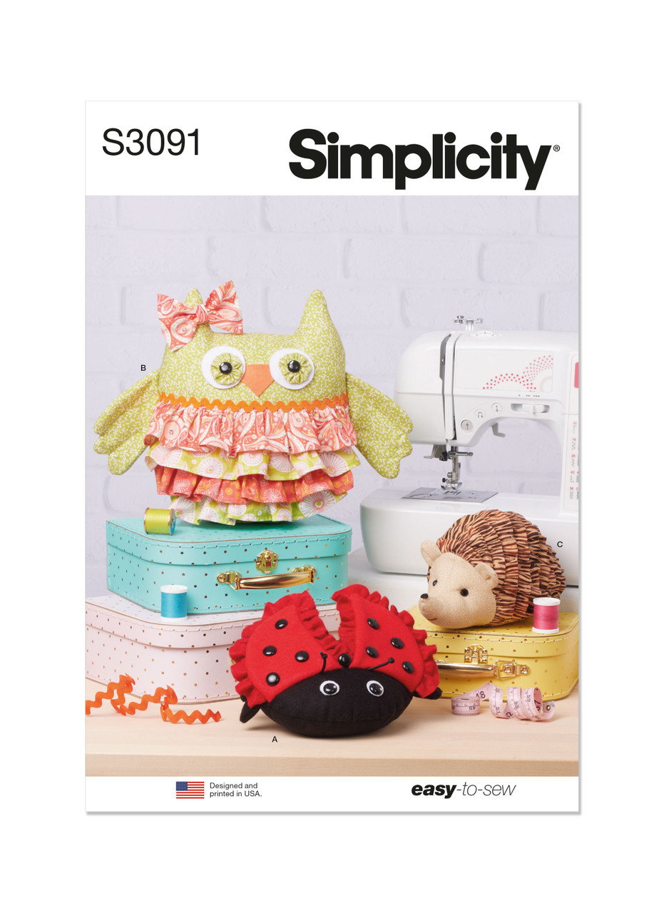 Simplicity S3091 | Simplicity Sewing Pattern Plush Animals | Front of Envelope