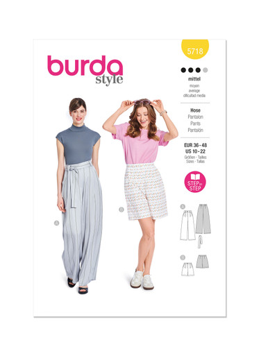 BUR5718 | Burda Style Sewing Pattern 5718 Misses' Trousers | Burda ...