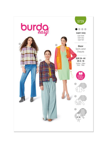 BUR5729 | Burda Style Sewing Pattern 5729 Misses' Blazer & Jacket ...