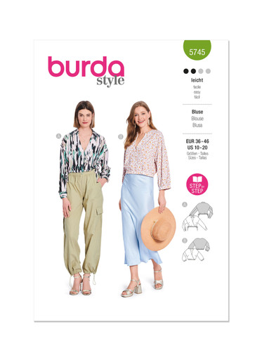 BUR5745 | Burda Style Sewing Pattern 5745 Misses' Blouse | Burda Style ...