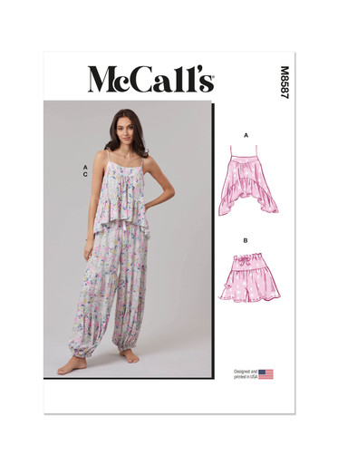 M8587 | McCall's Sewing Pattern Misses' Top, Shorts and Pants