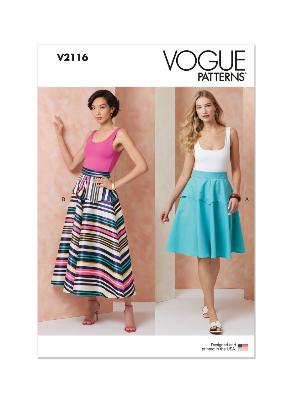 Vogue Patterns V2116 | Vogue Patterns Misses' Skirt in Two Lengths | Front of Envelope