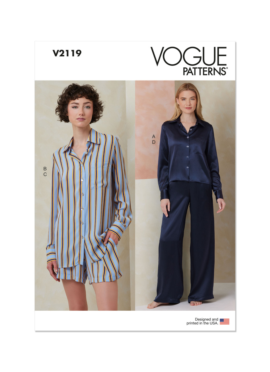 Vogue Patterns V2119 | Vogue Patterns Misses' Pajamas | Front of Envelope