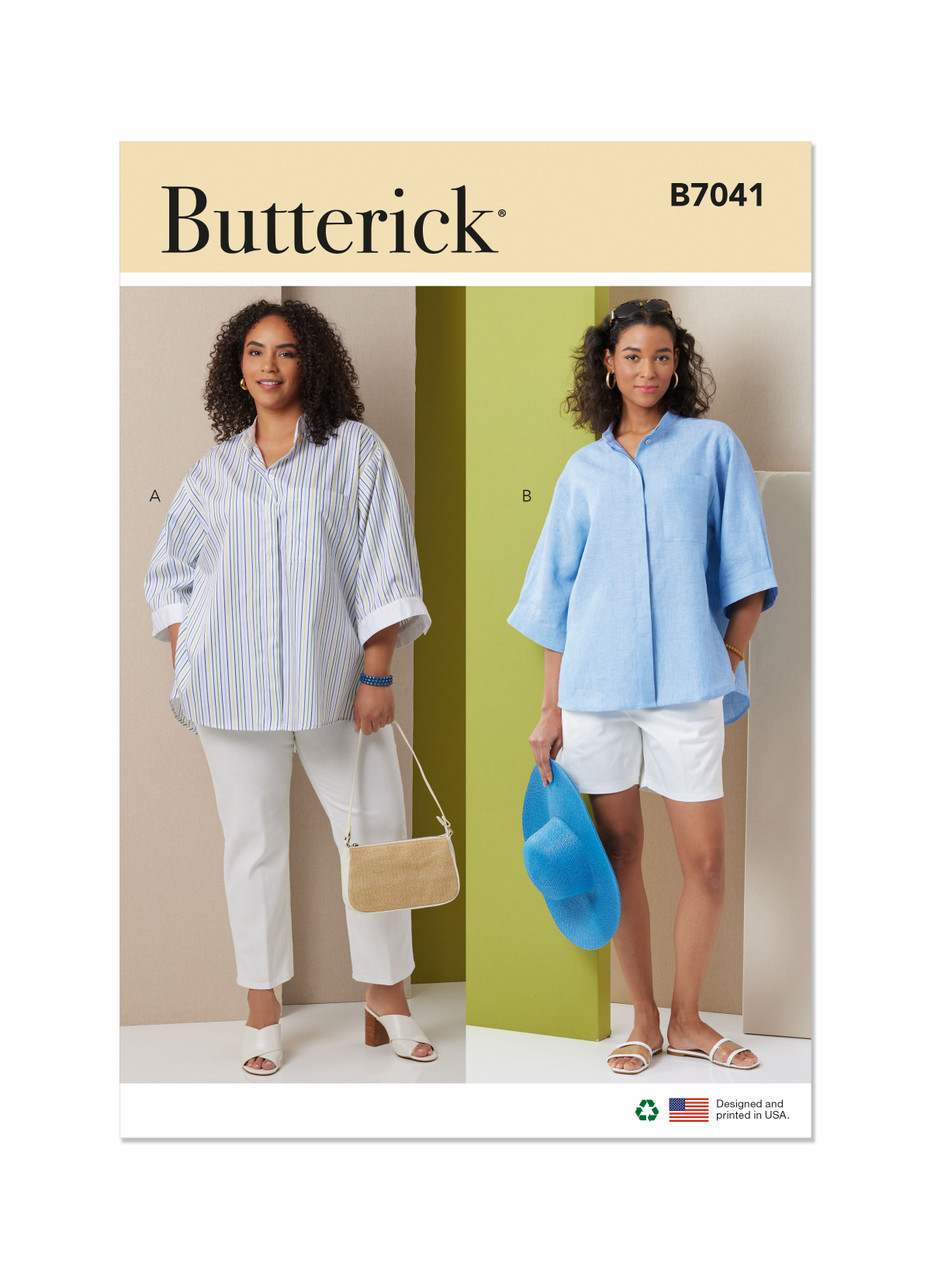 Butterick B7041 | Butterick Sewing Pattern Misses' and Women's Shirts | Front of Envelope
