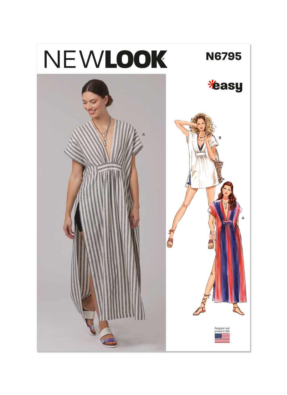 New Look N6795 | New Look Sewing Pattern Misses' Caftan in Two Lengths | Front of Envelope
