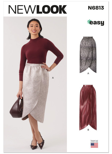 N6813 | New Look Sewing Pattern Misses' Wrap Skirt in Two