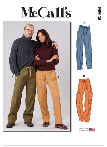 M8636 (PDF) | McCall's Sewing Pattern Unisex Pull On Pants | McCall's