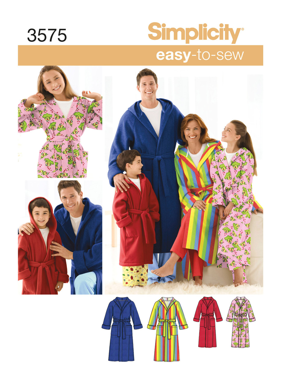 Simplicity S3575 | Child's, Teens' & Adults' Robe | Front of Envelope