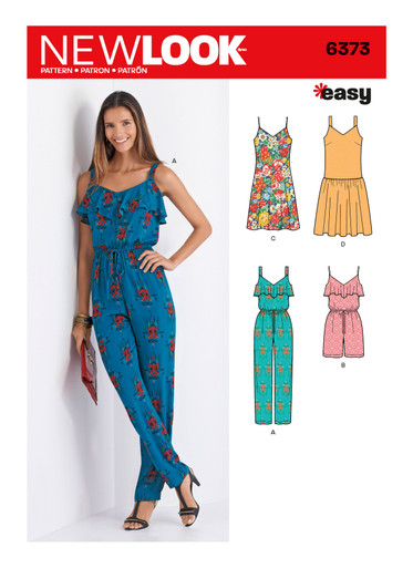 N6373 | New Look Sewing Pattern Misses' Jumpsuit or Romper and Dresses ...
