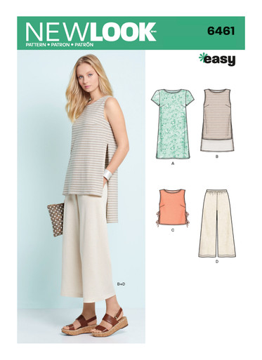 N6461 | New Look Sewing Pattern Misses' Dress, Tunic, Top and Cropped ...