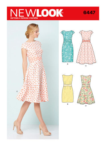 N6447 | New Look Sewing Pattern Misses' Dresses | New Look