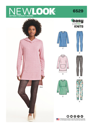 IENA【JHONSTONS 】knitstole130＊35 N6529 | New Look Sewing Pattern Misses' Knit Tunics and Leggings