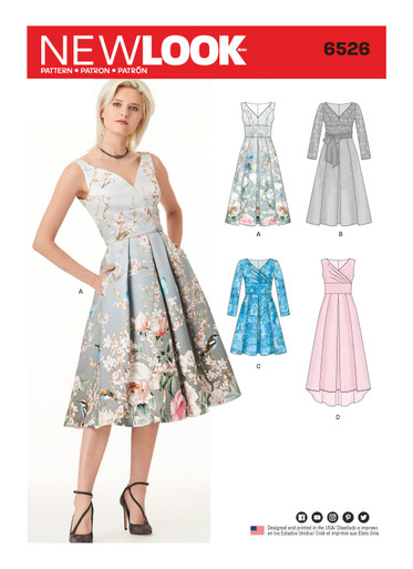 N6526 | New Look Sewing Pattern Misses' Dress with Bodice Variations ...