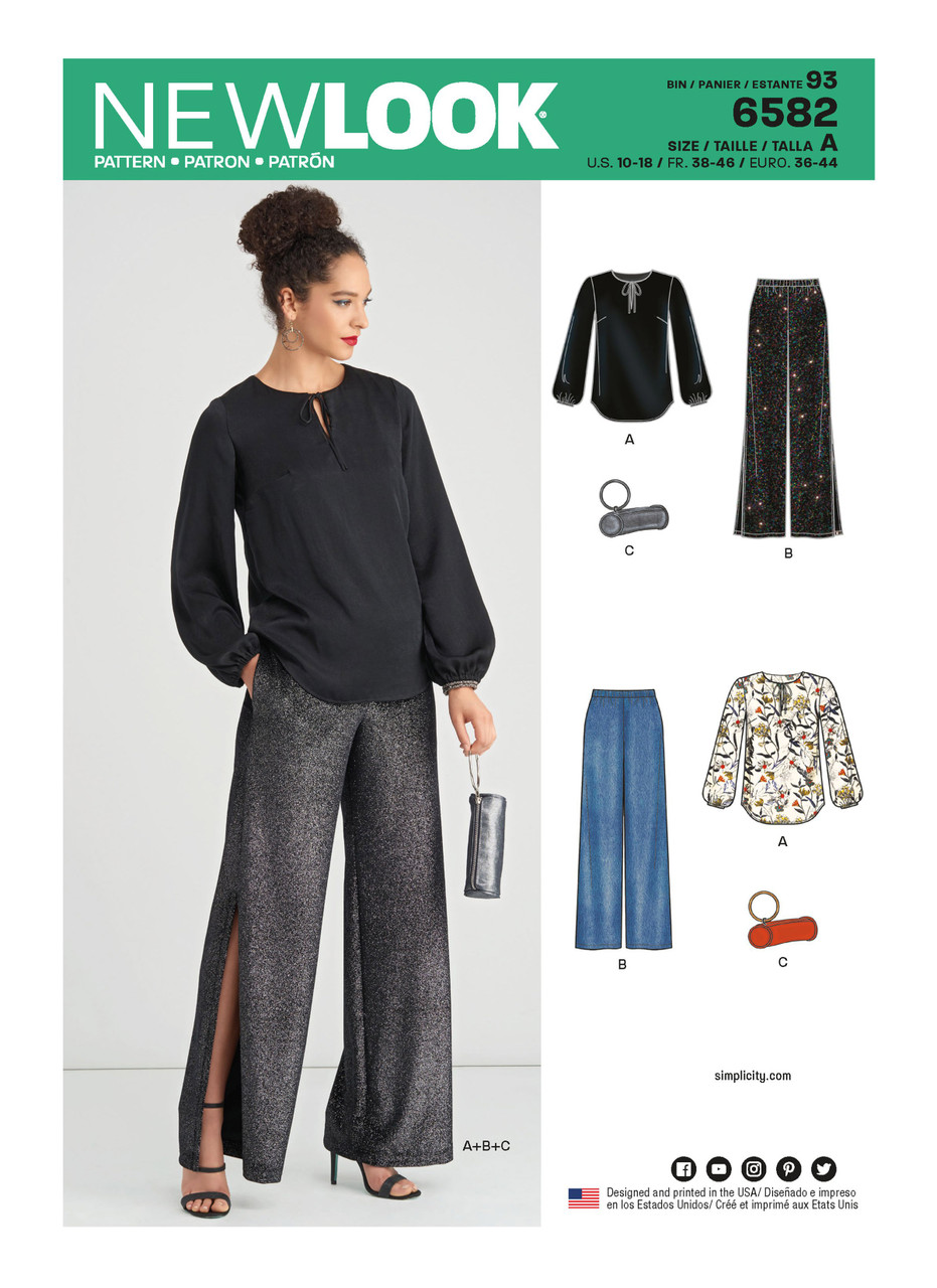 New Look N6582 | Misses' Pants, Top and Clutch | Front of Envelope