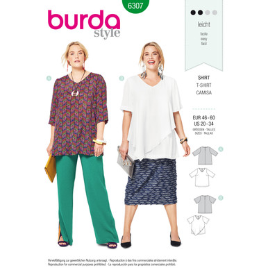 BUR6307 | Burda Style Sewing Pattern Women's Asymmetric Top