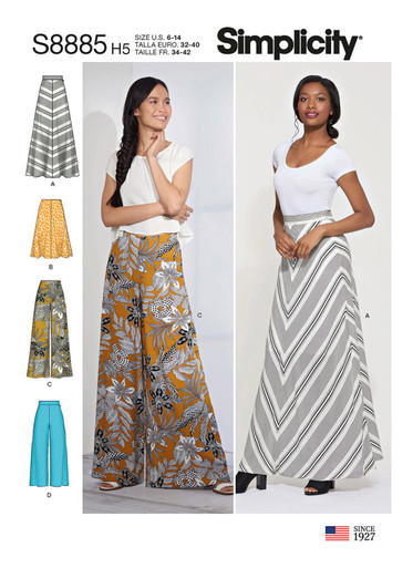 Patron De Couture Simplicity 3881 - Jupes Avec Volants Et Ceinture, Tailles 40-50