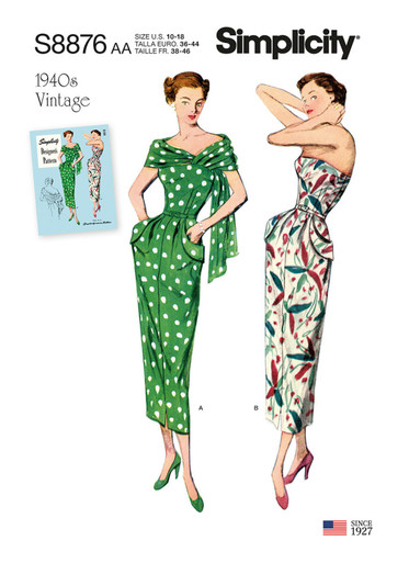 S8876 | Simplicity Sewing Pattern Misses'/Women's Vintage Dress