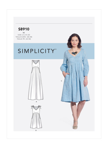 S8910 | Simplicity Sewing Pattern Misses' Dress | Simplicity