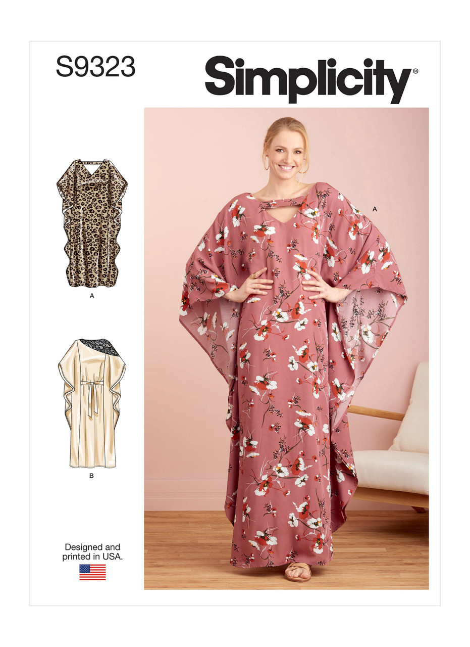 Simplicity S9323 | Misses' Caftans | Front of Envelope