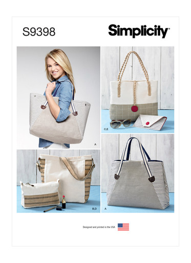 S9310  Simplicity Sewing Pattern Totes & Bags In Assorted Sizes