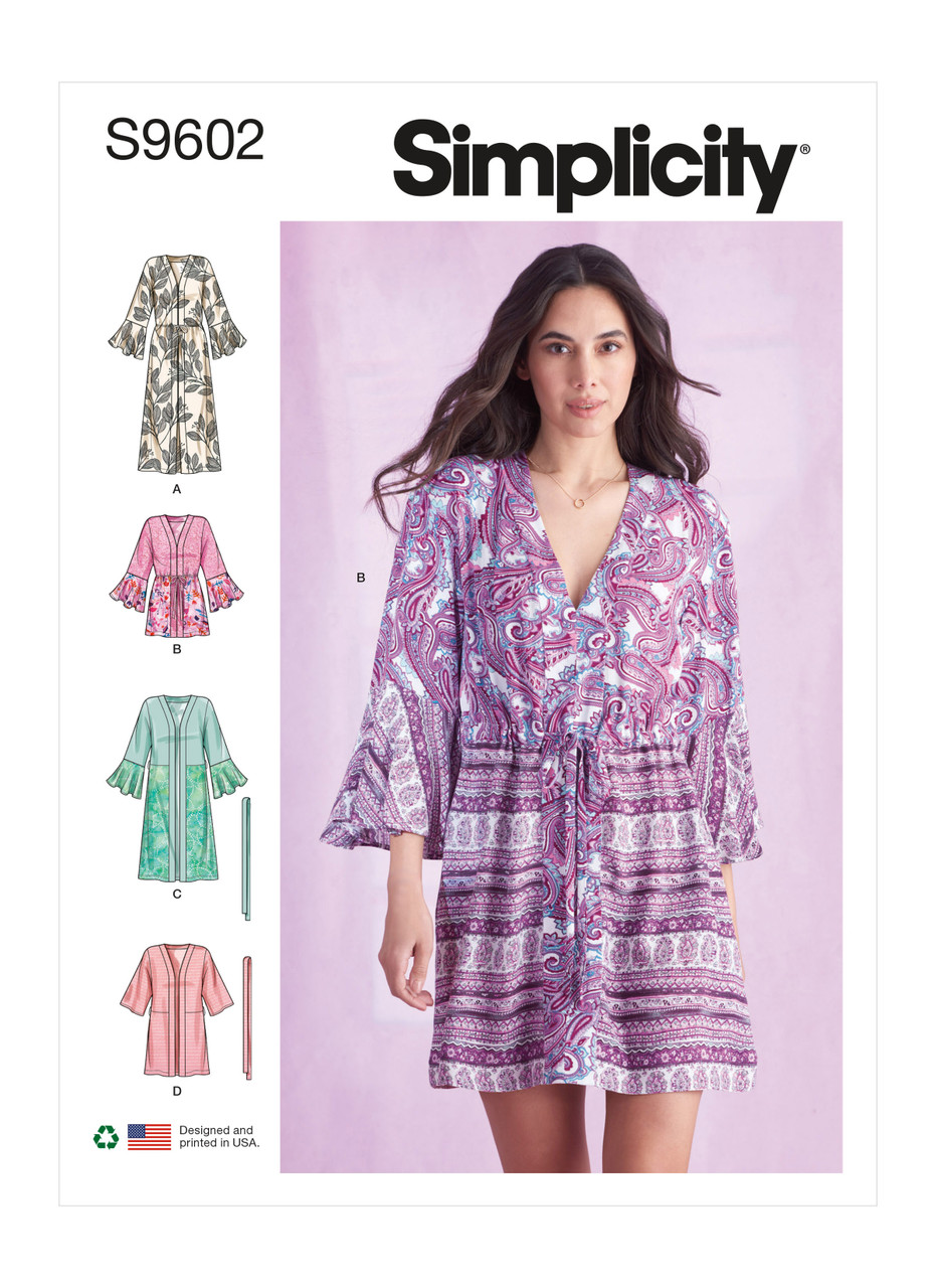Simplicity S9602 | Misses' Caftans and Wraps | Front of Envelope